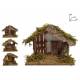 Cabane vide pour personnages de crèche de 9-10 cm (25x12.5x20cm)