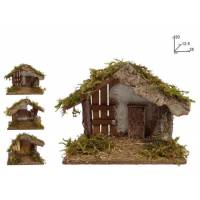 Cabane vide pour personnages de crèche de 9-10 cm (25x12.5x20cm)