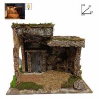 Cabane vide pour personnages de crèche de 20 cm (57 x 37 x 44cm)
