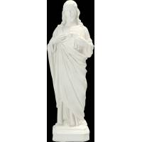 Statue Sacre Coeur De Jesus 30 cm en résine blanche