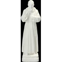 Statue Padre Pio 30 cm en résine blanche
