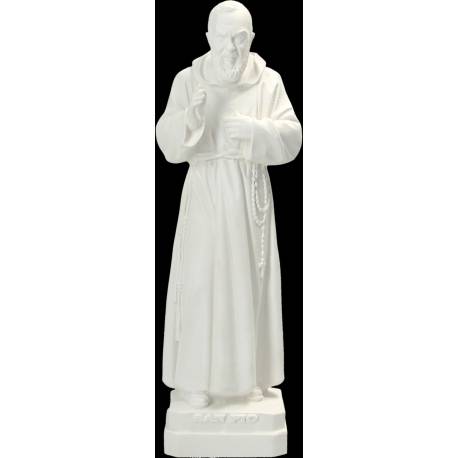 Statue Padre Pio 30 cm en résine blanche