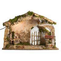 Lege Kerststal met licht voor kerstfiguren van 15 cm (50x26x36cm) 