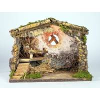 Cabane vide pour personnages de crèche de 12 – 13 cm (33x18x24cm)