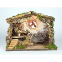 Cabane vide pour personnages de crèche de 12 – 13 cm (33x18x24cm)