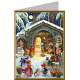 Carte de Noël traditionnelle avec la crèche + enveloppe