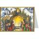 Dubbele traditionele kerstkaart met kerststal + envelop 