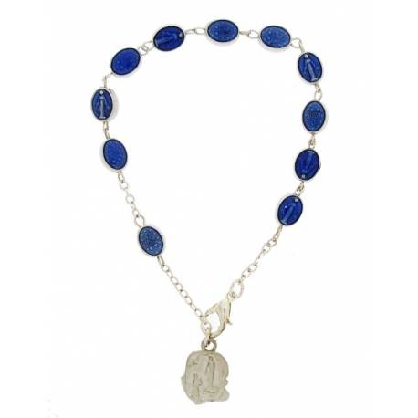 Armband-tientje Wonderdadige Medailles email blauw 