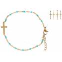 Bracelet en acier avec croix assortiment de couleurs
