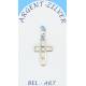 Croix Argent "Opal blanche" 18 X 13 Mm