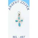 Croix Argent "Opal" 15 X 10 Mm