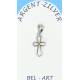Croix Argent "Opal blanche" 15 X 10 Mm