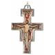 Croix St Damien 40 mm Métal argenté Email