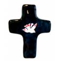 Croix Céramique - 11 X 8 cm - Vert Foncé
