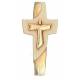 Croix Christ Ressucite En Bois Sculpte H 15Cm naturel + Or