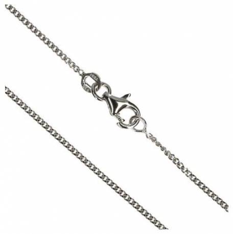 Gourmette 38 cm+Mousqueton - Argent Rhodié