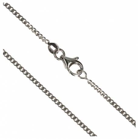 Gourmette 50 cm+Mousqueton - Argent Rhodié