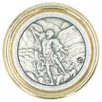 Médaille aimantée Saint Michel 30 mm bord doré