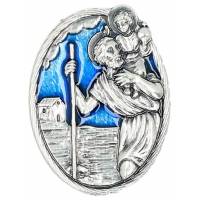 Automagneet H Kristoffel 33 mm Email Blauw 