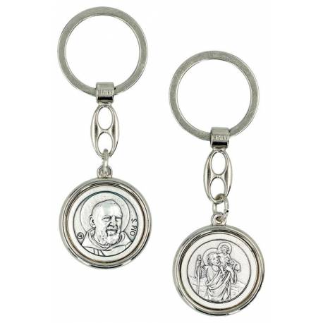 Porte-Clefs 30 mm St P.Pio / St Christophe