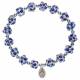 Armband/elastiek Strass 8 mm kristal blauw 