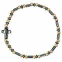 Armband op elastiek Kralen verguld en hematite 