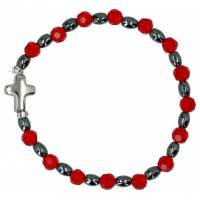 Armband op elastiek Kralen hematiet en gekleurd (vier modellen) 