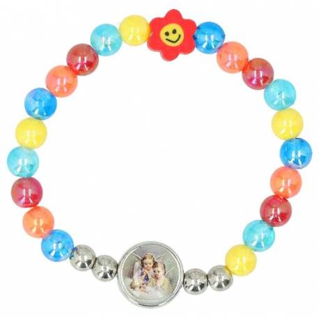 Bracelet sur élastique multicolore