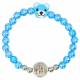 Bracelet sur élastique - 2 anges + enfant - Coul assort.