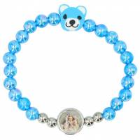 Armband op elastiek - 2 engelen + kind - Kleuren assort. 