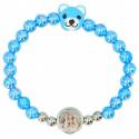 Bracelet sur élastique - 2 anges + enfant - Coul assort.