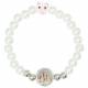 Bracelet sur élastique - 2 anges + enfant - Coul assort.
