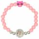 Bracelet sur élastique - 2 anges + enfant - Coul assort.