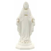 Statue 12 cm - Albâtre + Or - Vierge Miraculeuse