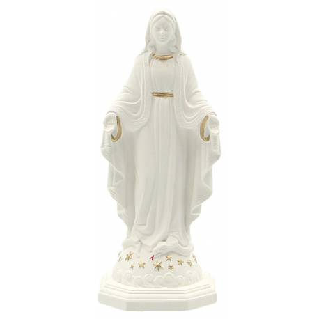 Beeld 12 cm - Alabaster + Goud - Wonderdadige Maria 