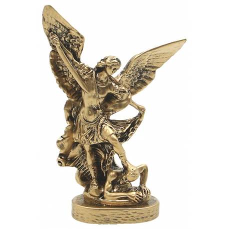 Statue 12 cm - Albâtre bronzé - St Michel