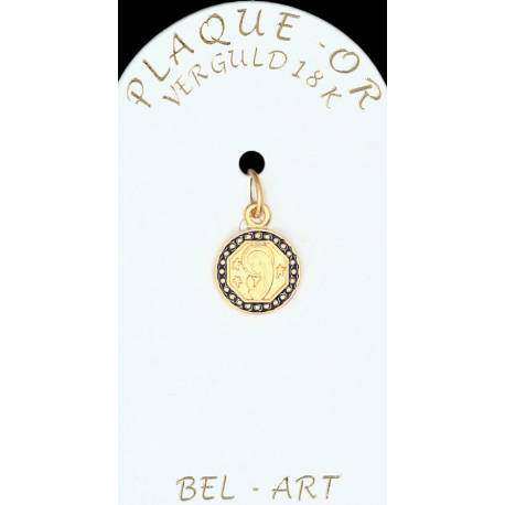 Medaille plaqué-goud email - O.L.V. 10 mm 