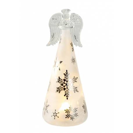 Ange en verre avec éclairage LED 20cm