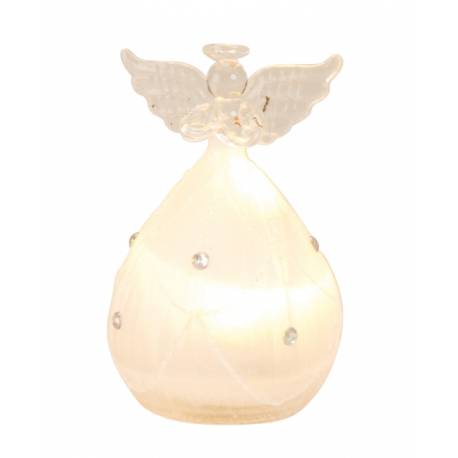 Ange en verre avec éclairage LED 10cm