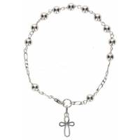 Armband-tientje - zilver met rhodium - 5 mm + Doosje 
