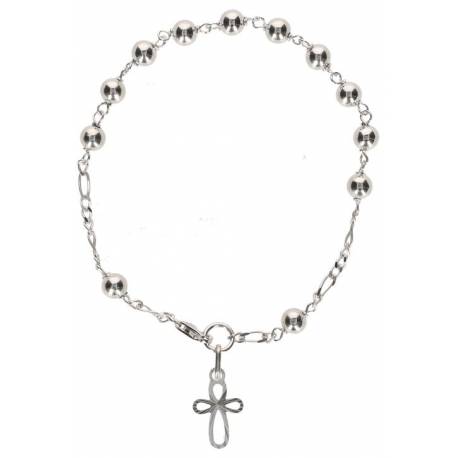 Armband-tientje - zilver met rhodium - 5 mm + Doosje 