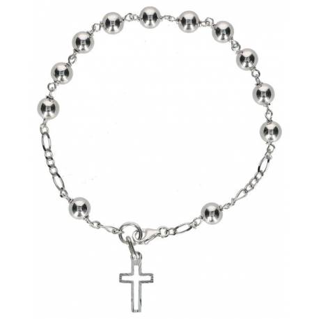 Armband-tientje -zilver met rhodium - 6 mm + Doosje 
