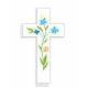 Magnet Croix Amour Fleurs 5.5x10cm