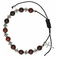 Armband op koord - hout kralen 