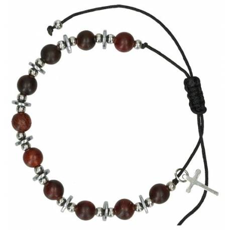 Bracelet sur corde - perles en bois