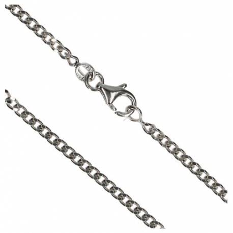 Gourmette 45 cm+Mousqueton - Argent Rhodié