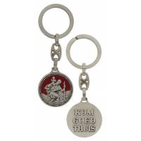 Porte-Clefs St Christophe / KGT30 mm Email rouge