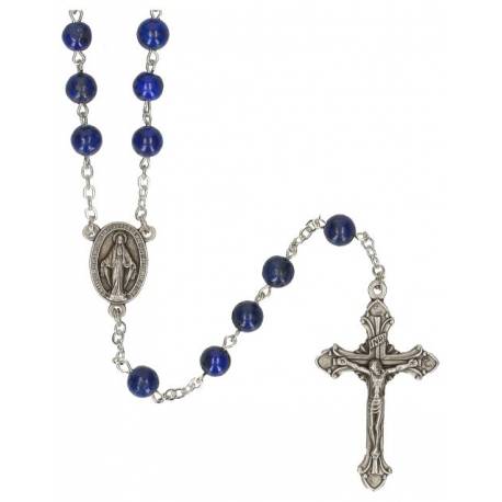 Rozenkrans Lapis Lazuli + Schrijn 