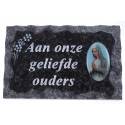 Plaque Cimetiére 9x14 cm - Aan onze geliefde ouders