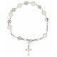 Armband-Tientje Zilver + Rhodium Parel + strass 6 mm 